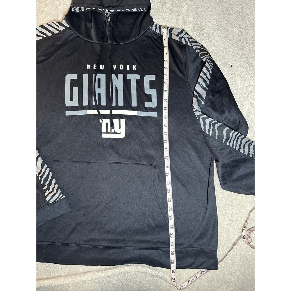 Zubaz Mens 2XL New York Giants Black Pullover Hoodie Zebra Print NFL - Picture 6 of 8